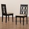 Baxton Studio Cherese Modern and Contemporary Sand Fabric and Dark Brown Finished Wood 2-Piece Dining Chair Set 174-10539-Zoro - alternate 5